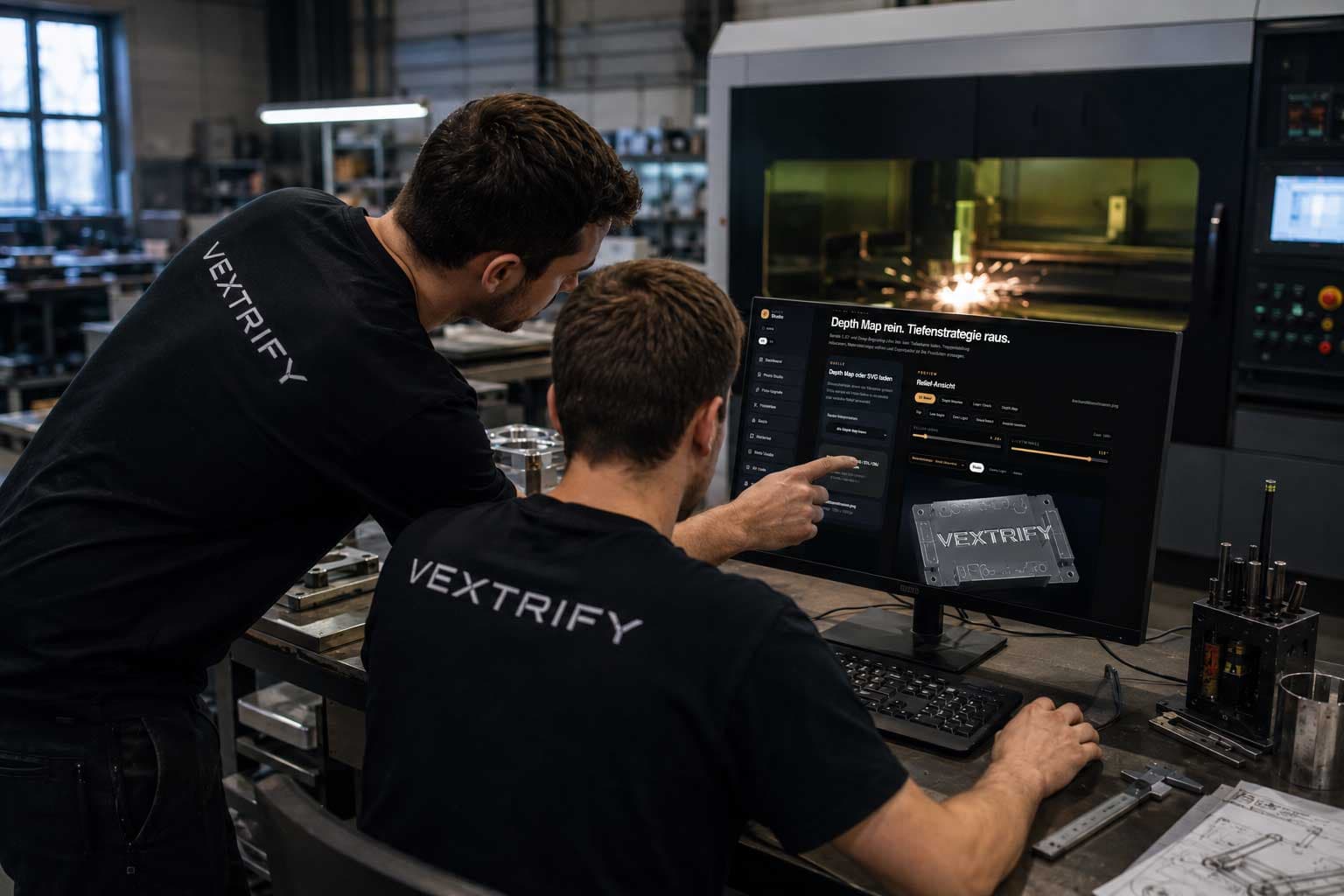 Vextrify Desktop-App im lokalen Werkstattbetrieb