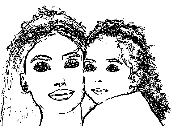 Dasselbe Foto mit dem Punktmuster Sketch gerastert
