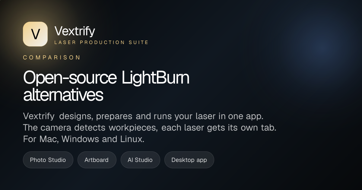 Open-source LightBurn alternatives (2026): the honest list | Vextrify